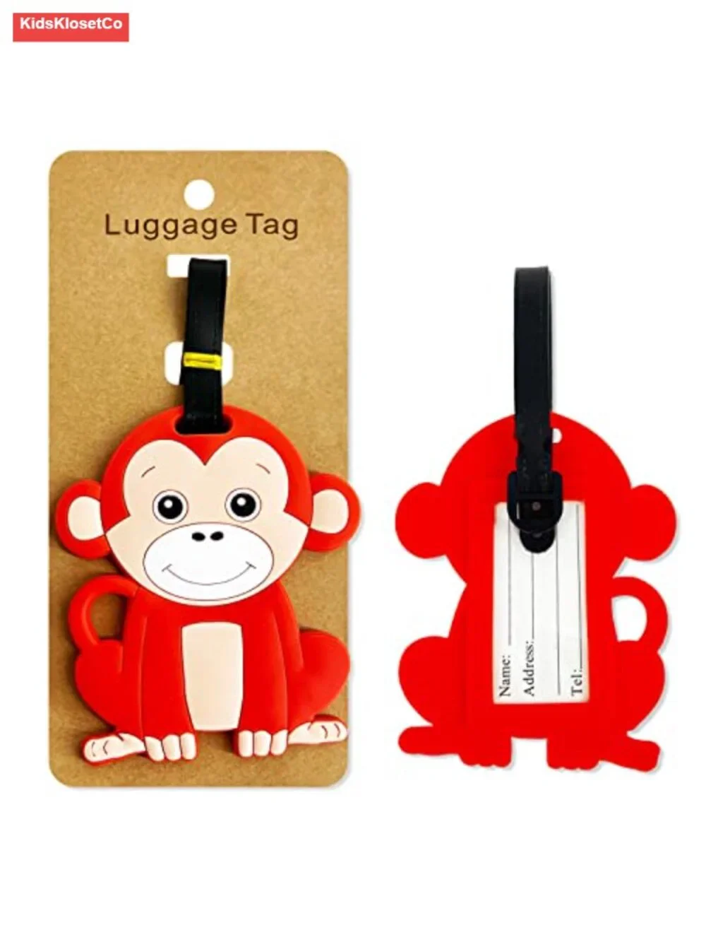 Cute Silicone Luggage Tags with Name Card 2-Pack Travel Accessories